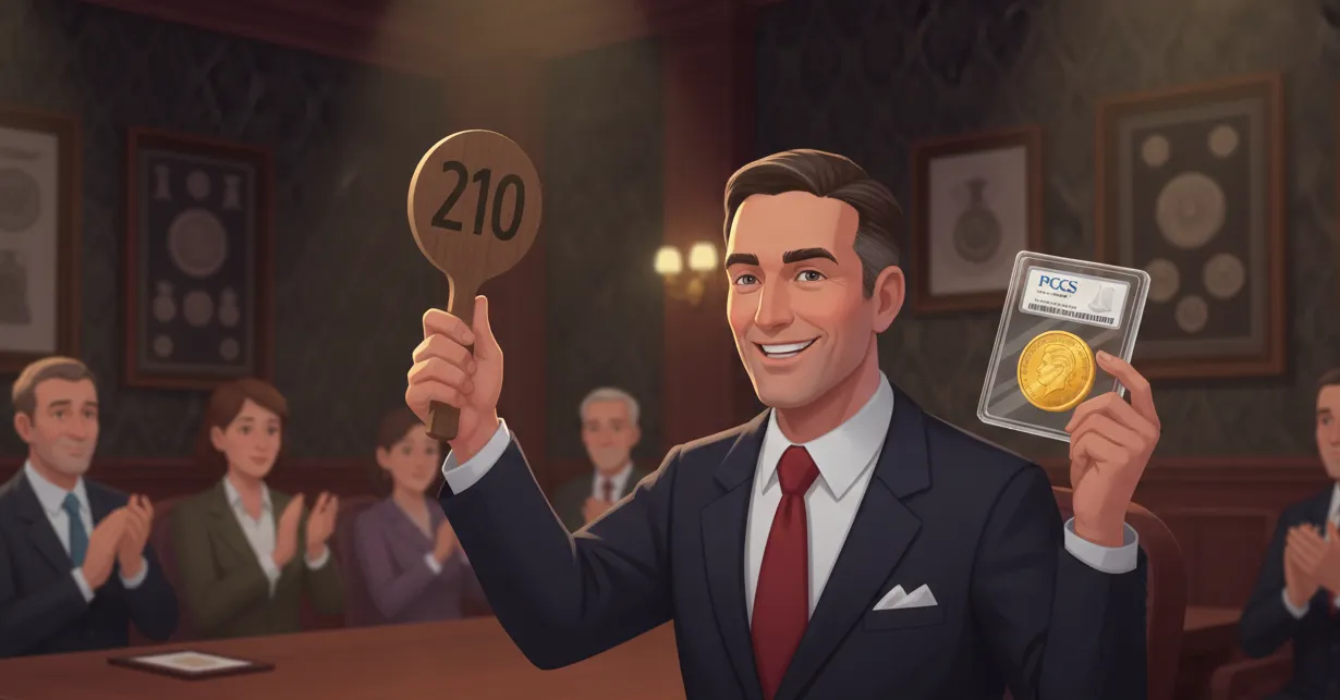 man got a certified coin at the auction